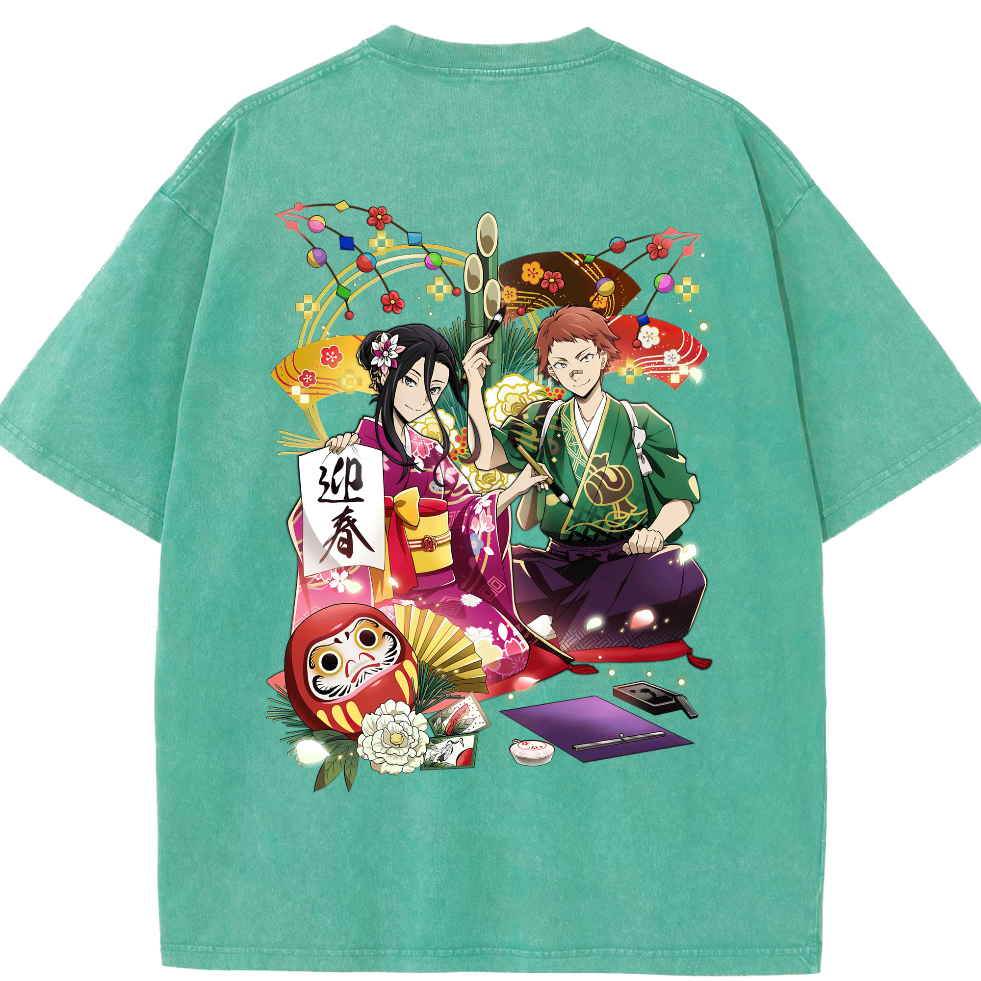 （画像用） 文豪ストレイドッグス Bungo Stray Dogs 綿100% ヴィンテージ風 半袖Tシャツ（背面プリント）